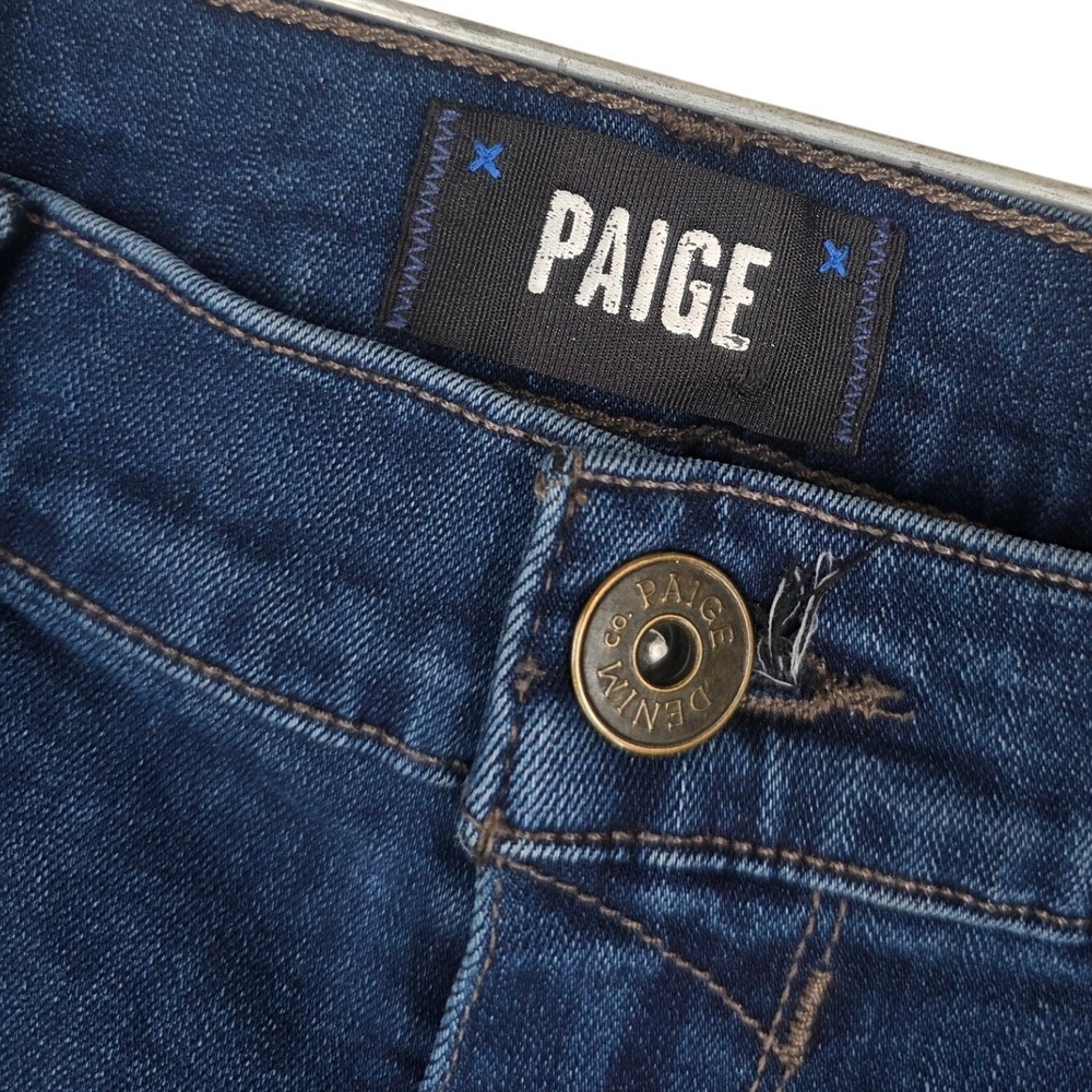 Paige Federal Blue Jeans Slim Straight Mens 33x33 (fits 32-34) Soft Stretch $209 - Picture 9 of 14